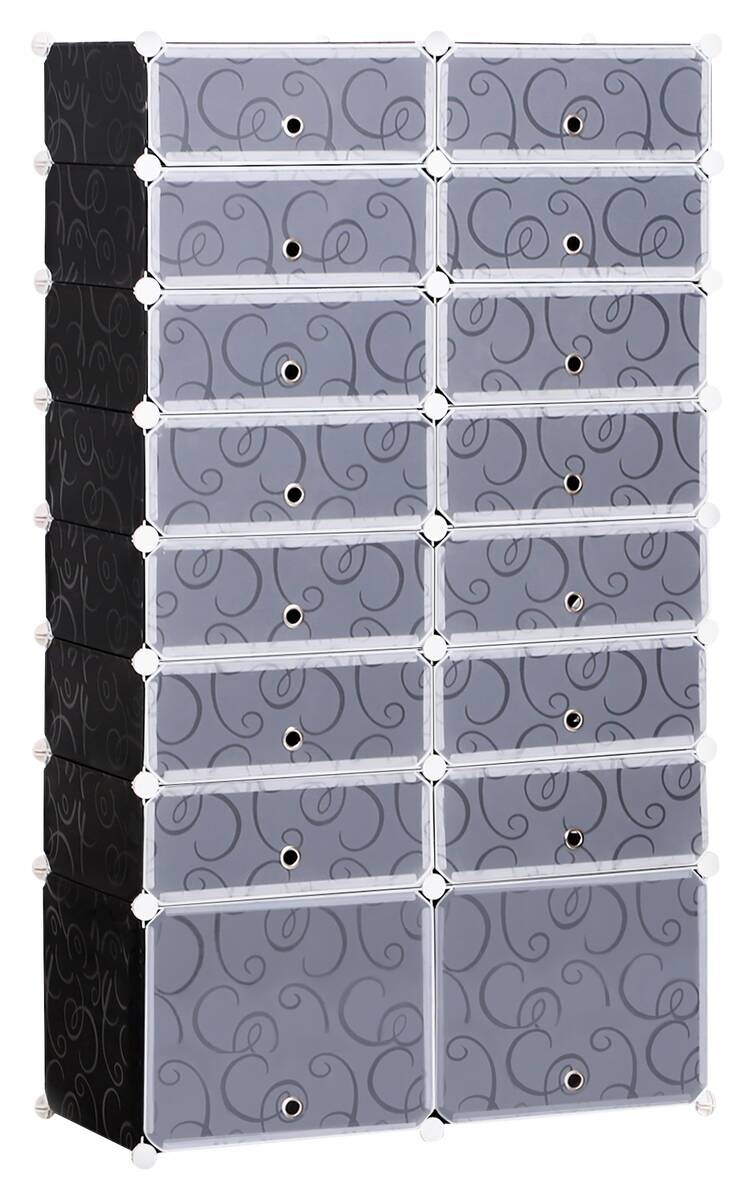 HOMCOM Schuhregal schwarz Metall B/H/L: ca. 37x95x160 cm HOMCOM Schuhregal schwarz Metall B/H/L: ca. 37x95x160 cm