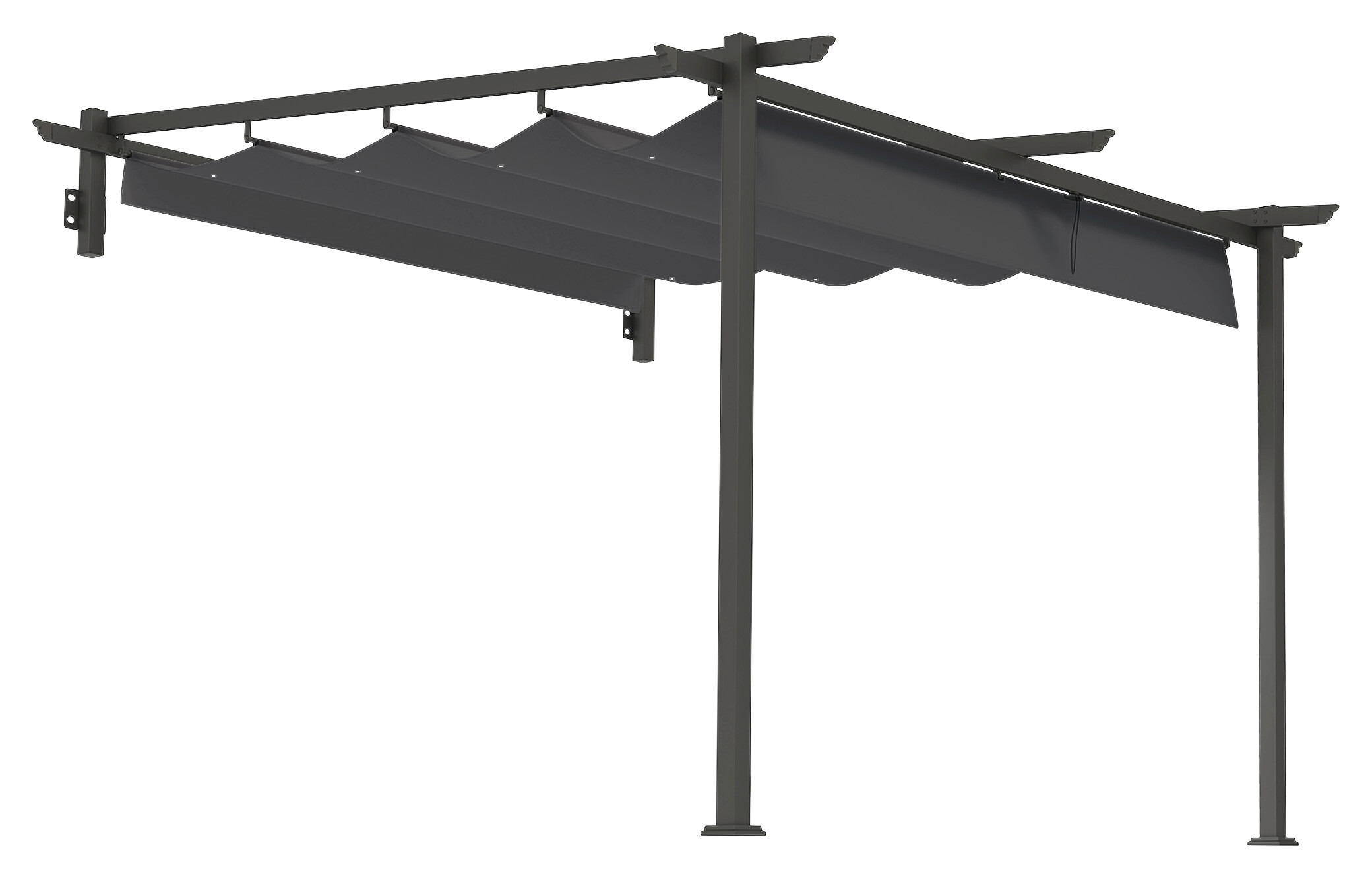 Outsunny Pergola dunkelgrau Aluminium B/H/L: ca. 297x230x297 cm