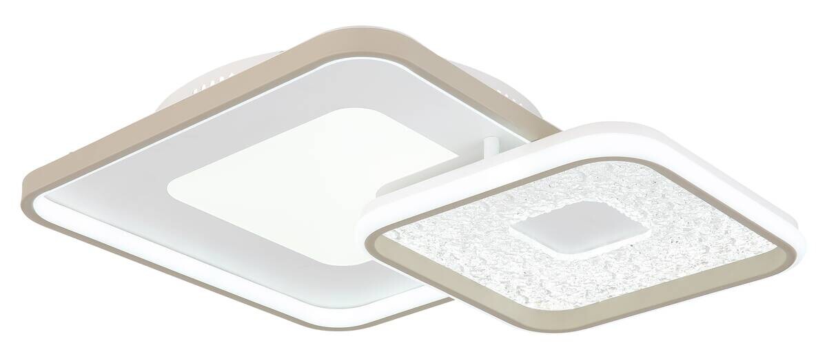 GLOBO LED-Deckenleuchte sand Opal weiß Kunststoff Metall B/H/L: ca. 50x9x50 cm 1 Brennstellen