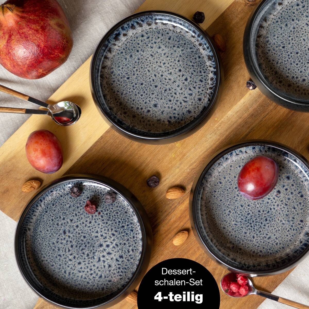 Moritz & Moritz Dessertschalen-Set grauschwarz Steinzeug H/D: ca. 5x19 cm