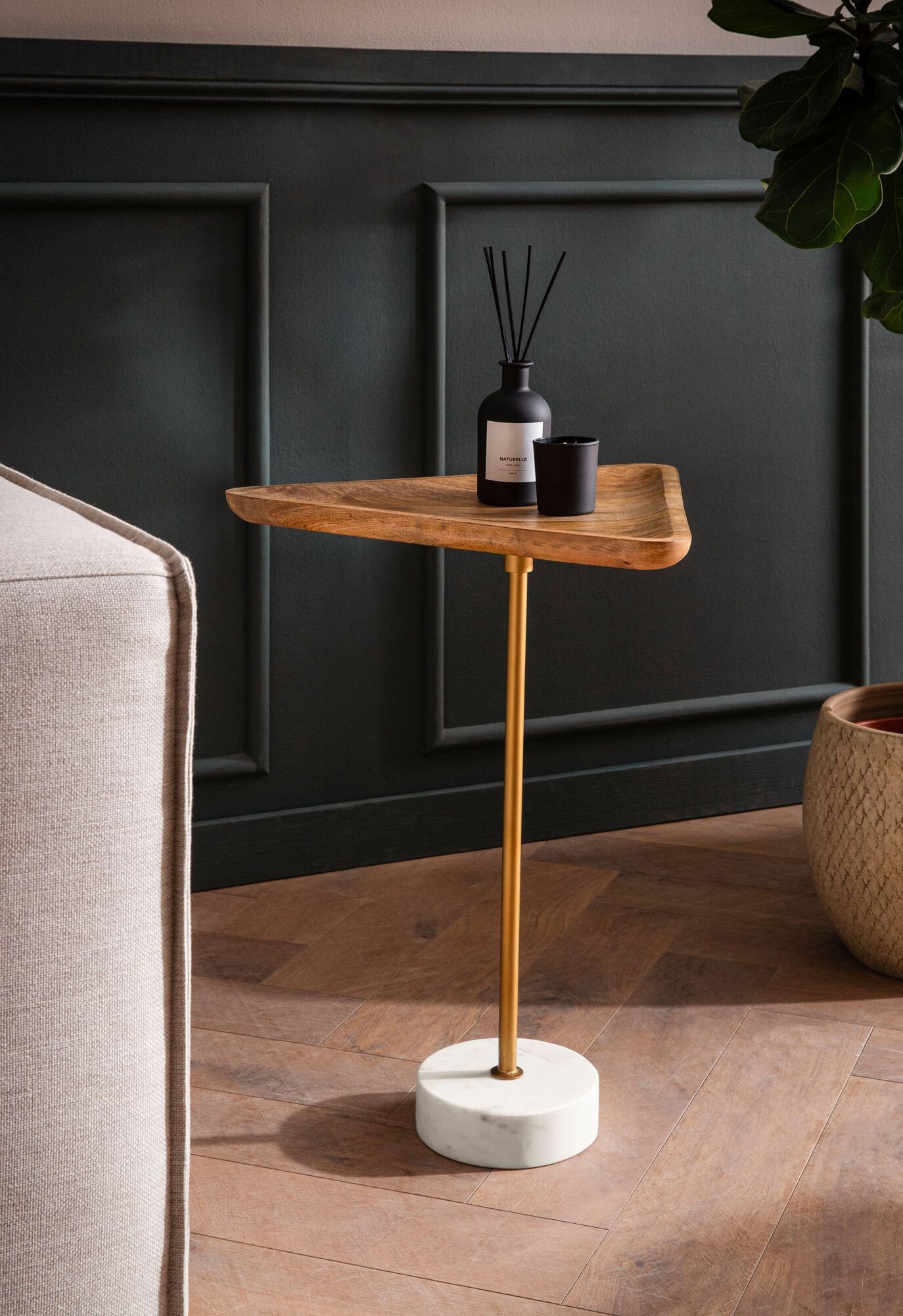 Beistelltisch Mango Marmor B/H/T: ca. 45x55x40 cm