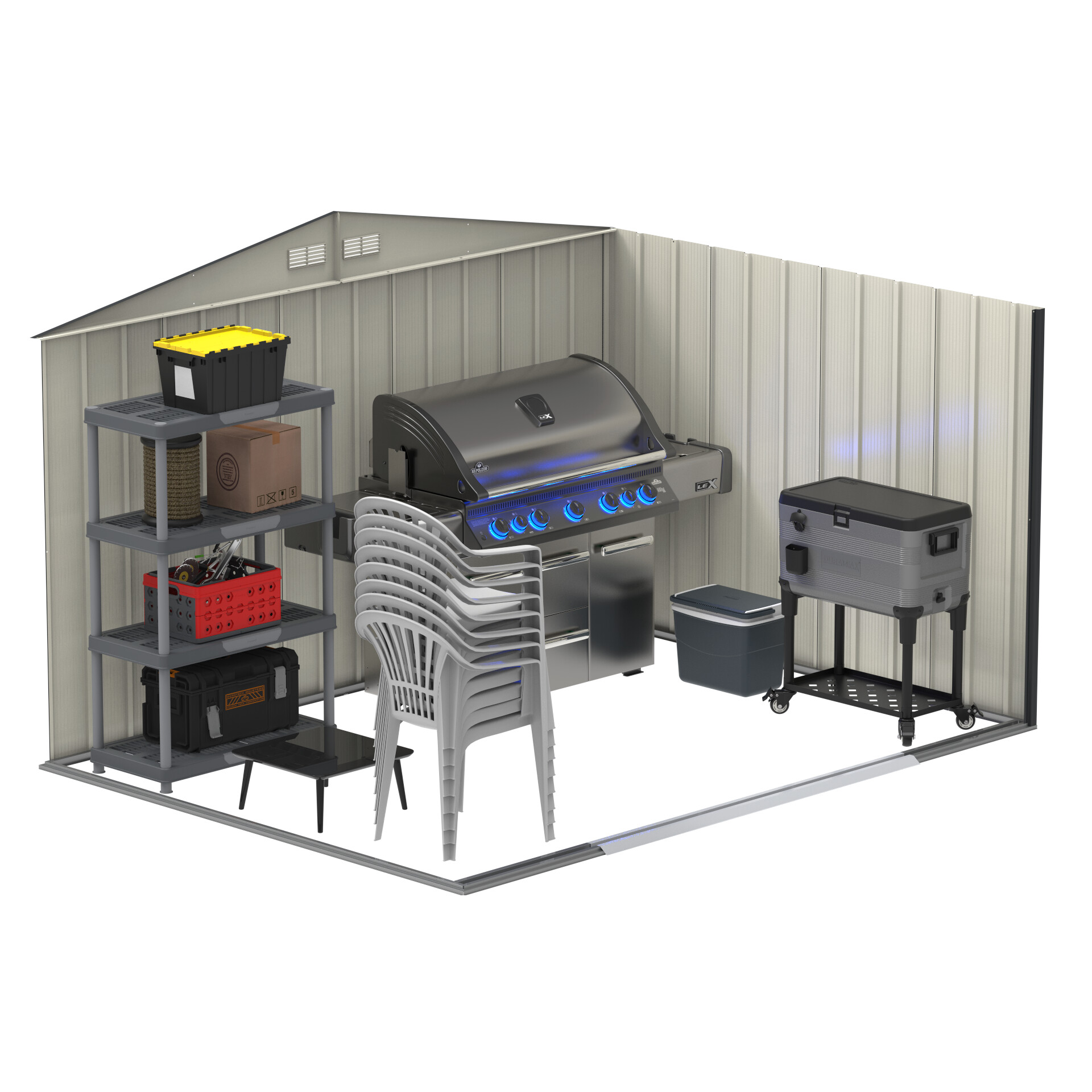 VCM Gerätehaus anthrazit B/H/L: ca. 322x196x234 cm