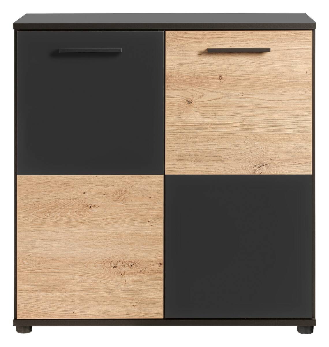 Kommode Zero Eiche Artisan Oak Nachbildung anthrazit B/H/T: ca. 72x72x34 cm
