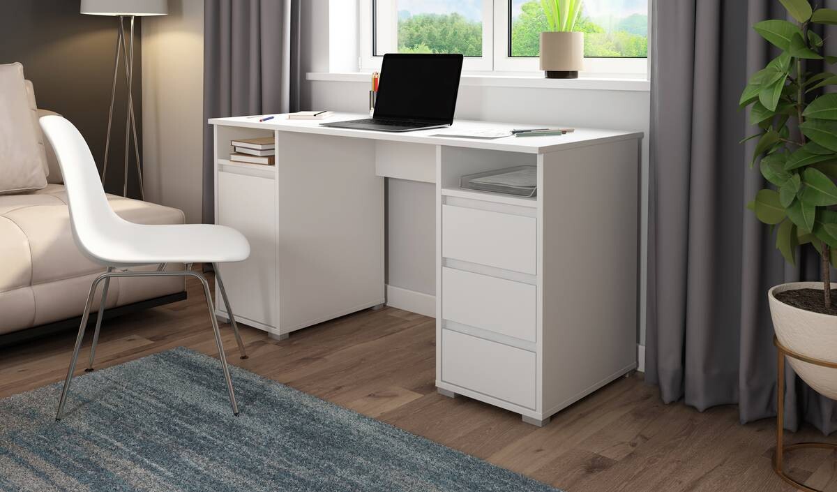 Schreibtisch LOBO weiß B/H/T: ca. 138x75x55 cm