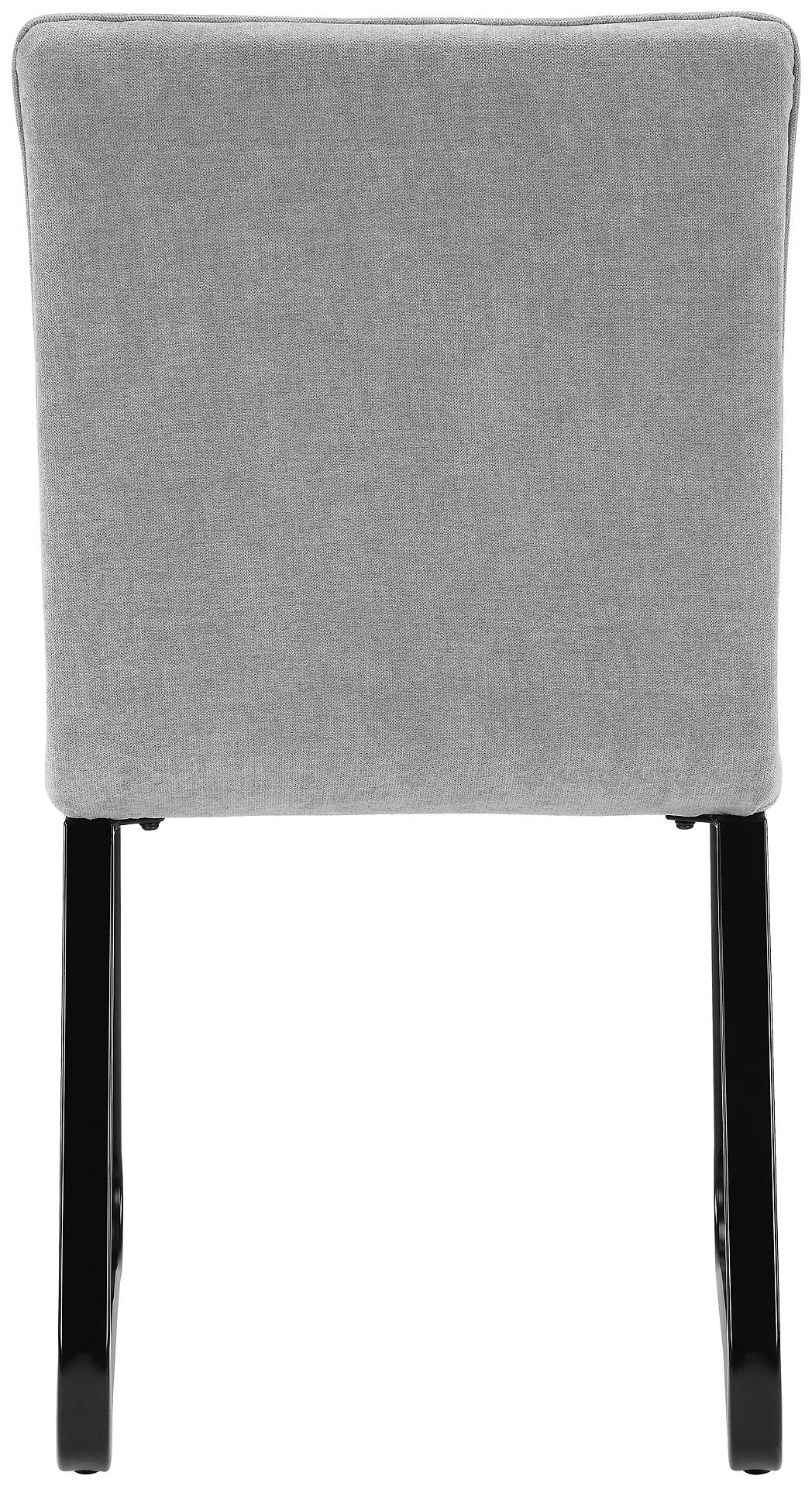 Stuhl TALEA  2er-Set hellgrau schwarz Webstoff Metall B/H/T: ca. 46x86x55 cm