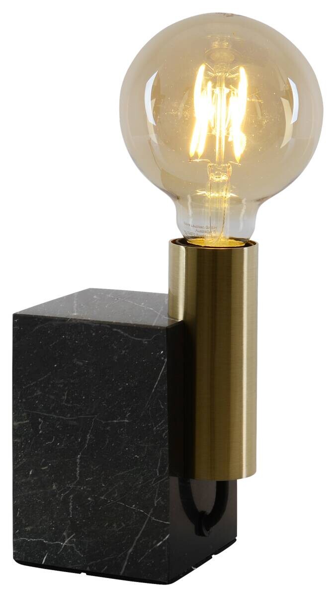 Näve Leuchten Tischleuchte 3173645 messing Marmor Kunststoff Metall B/H/T: ca. 11x16x8 cm E27 1 Brennstellen