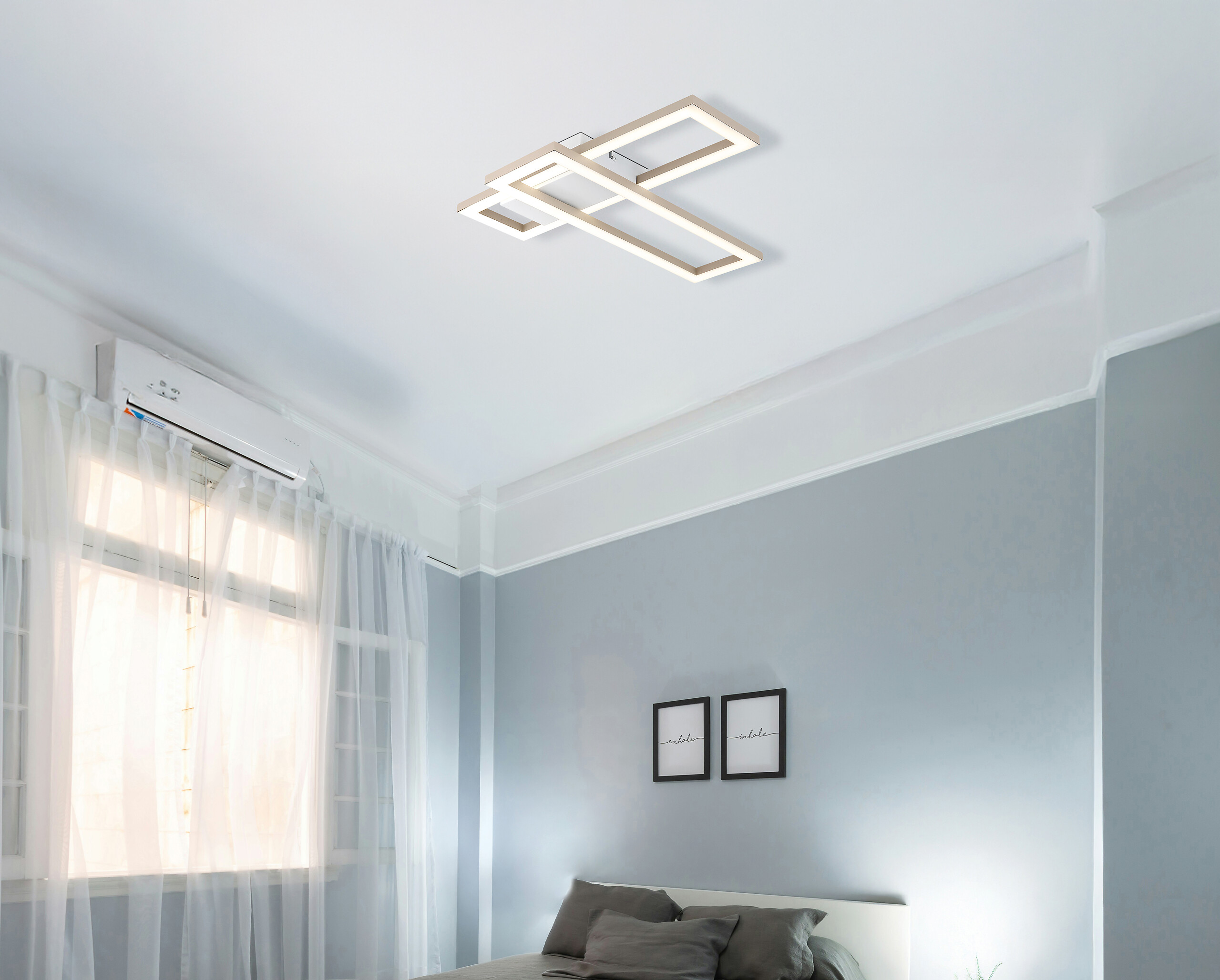 GLOBO Deckenleuchte sand Opal weiß Kunststoff B/H/L: ca. 15,5x5,5x55 cm 1 Brennstellen