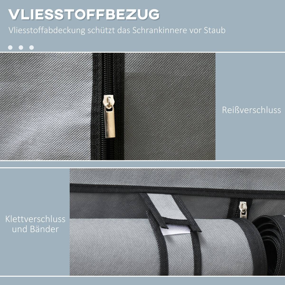 HOMCOM Kleiderschrank hellgrau Polypropylen B/H/L: ca. 49x118x170 cm