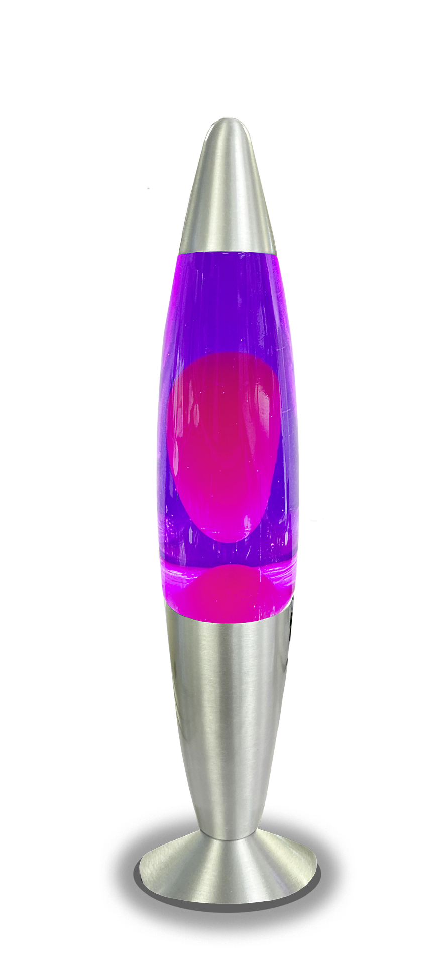 HWH LED-Lavalampe lila pink Aluminium Glas H/D: ca. 34x62 cm