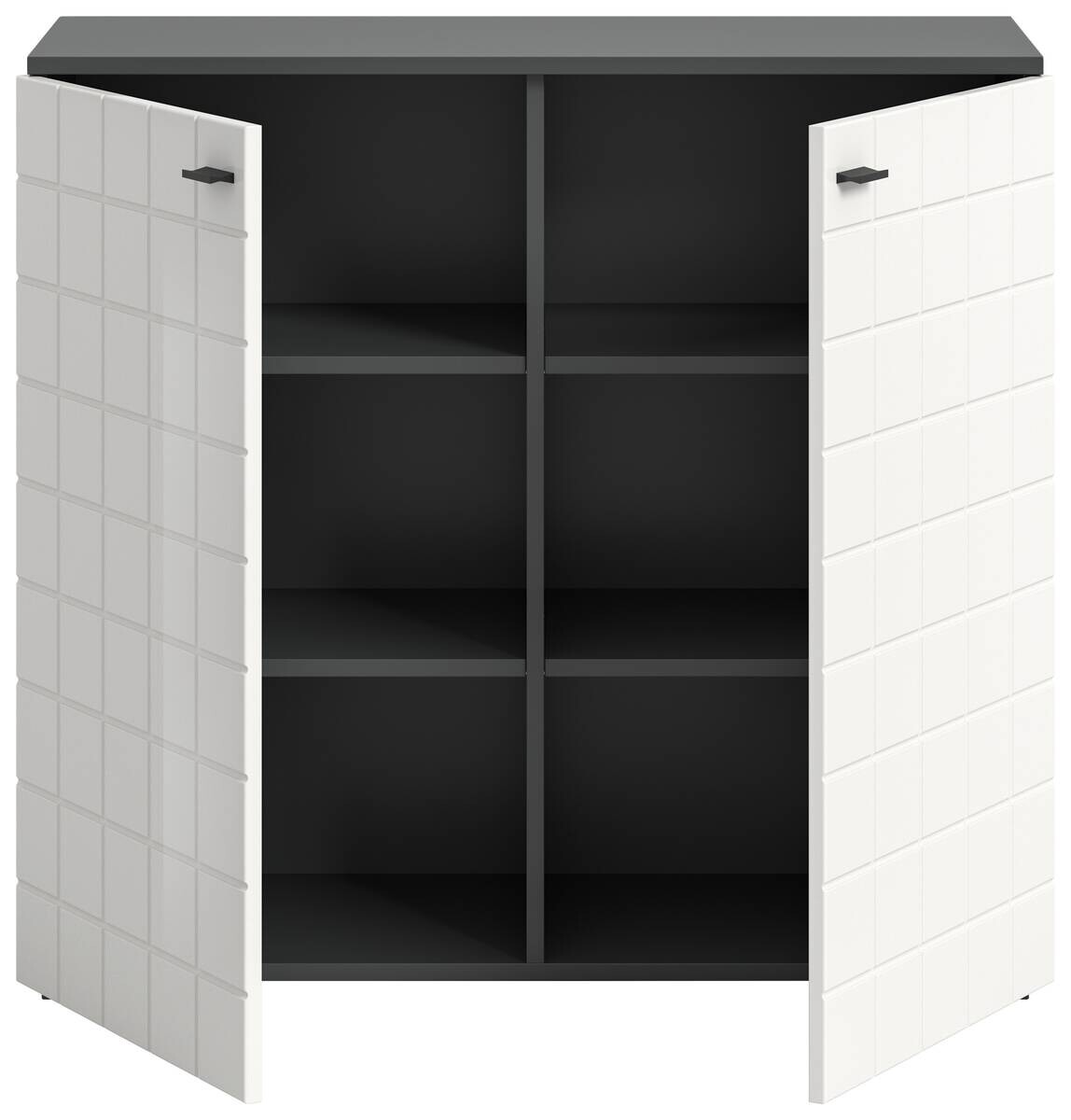 Kommode Monte anthrazit weiß Hochglanz B/H/T: ca. 92x86x37 cm