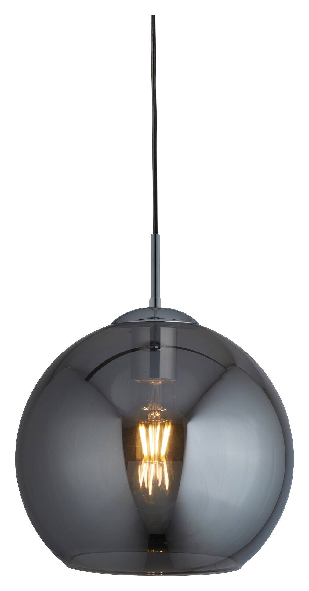 Searchlight Pendelleuchte Balls Chrom Glas Stahl B/H/L/D: ca. 25x120x25x25 cm E27 1 Brennstellen