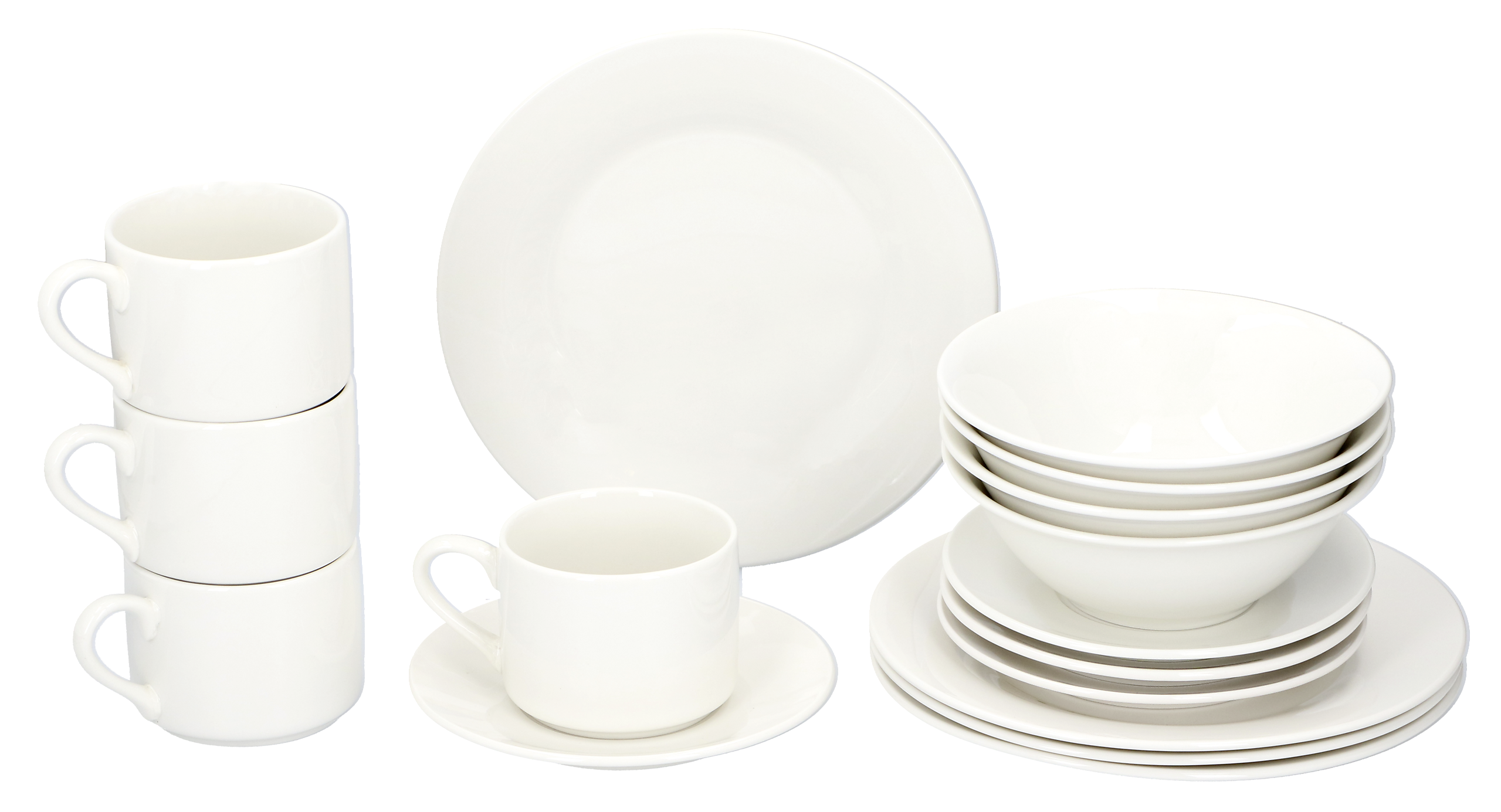 alpina Frühstücksservice 16tg. weiß Steingut