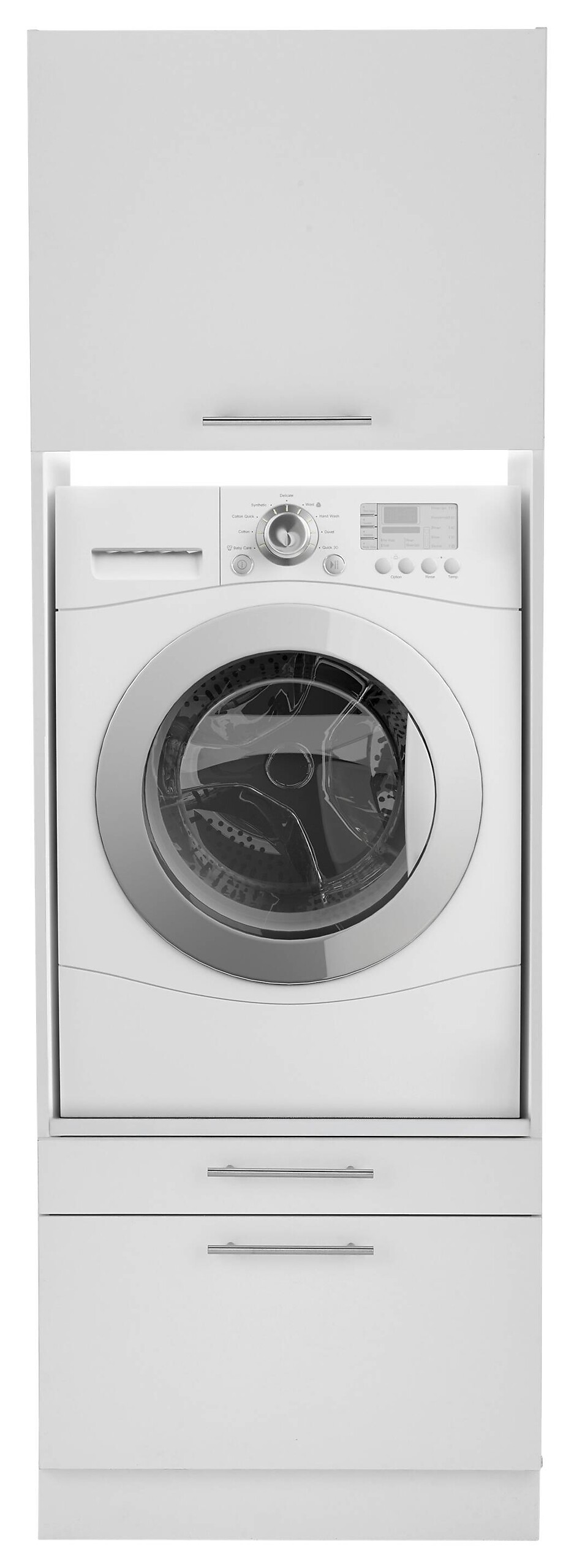 Respekta Waschmaschinenschrank Clara weiß matt B/H/T: ca. 67,4x200x67,6 cm