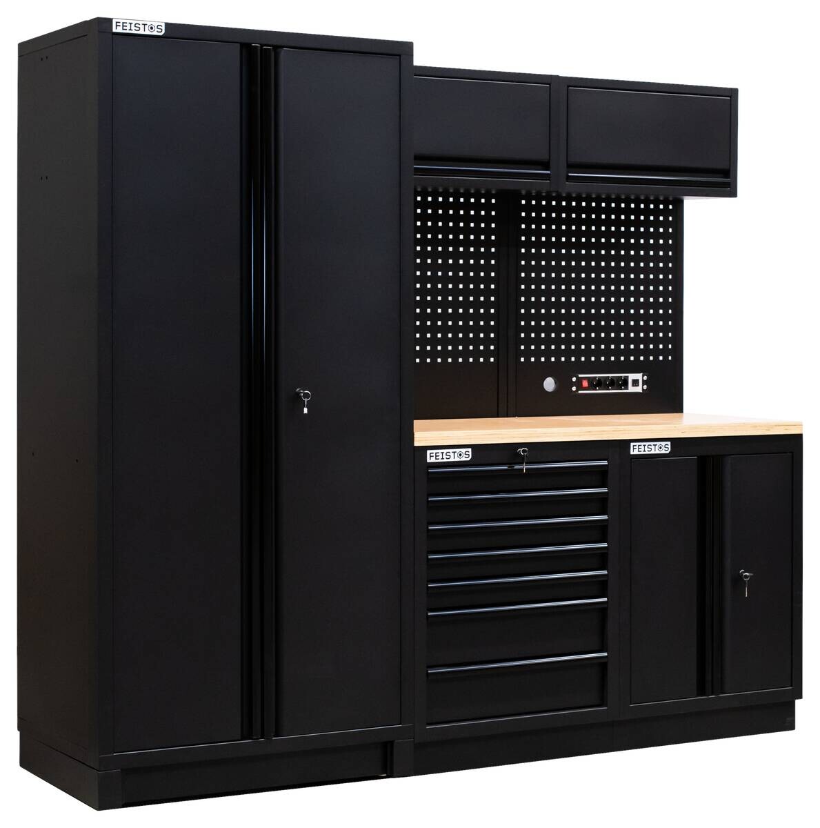 Werkzeugschrank EOS Blackline schwarz B/H/L: ca. 228x200x61 cm