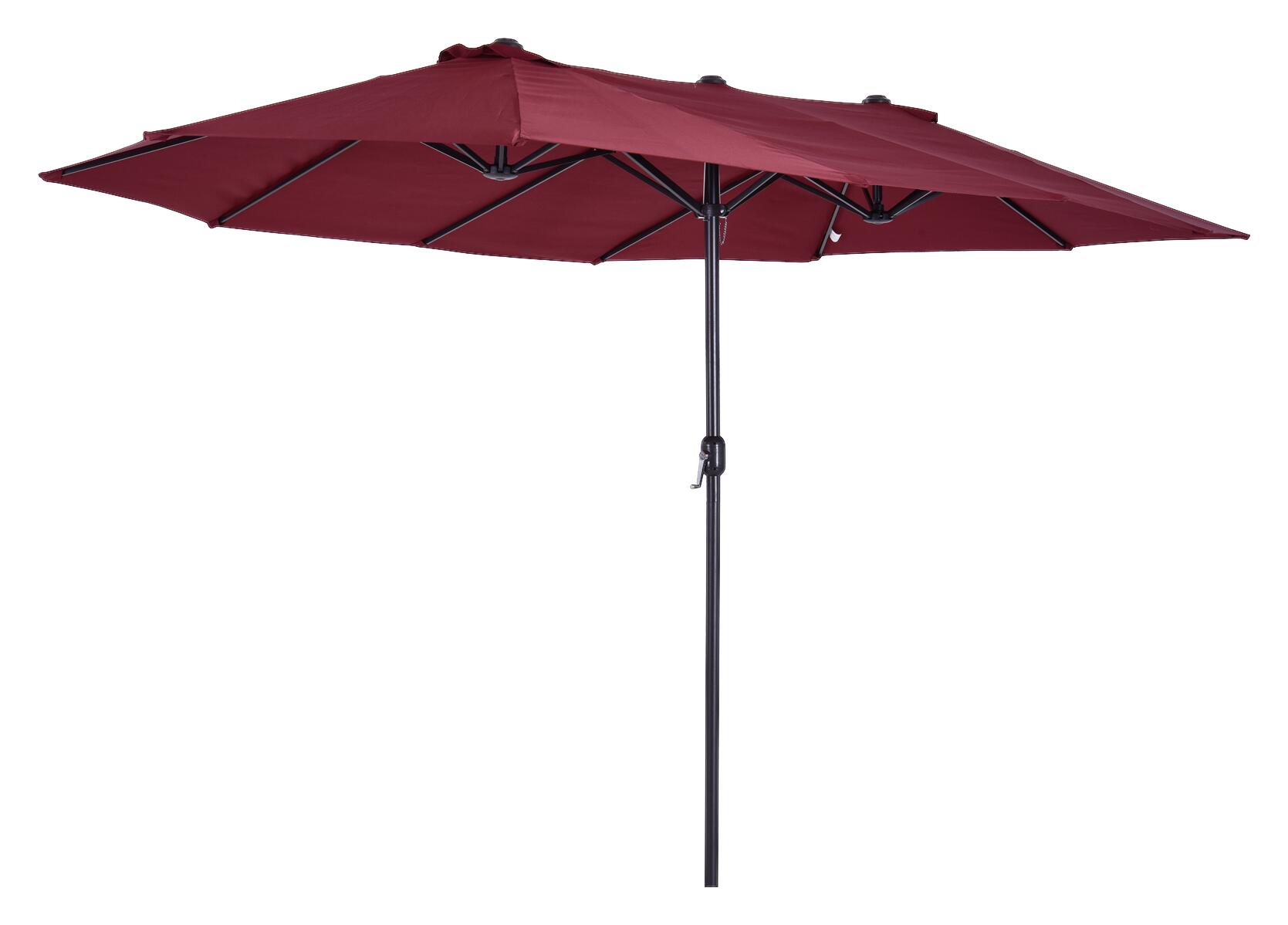 Outsunny Marktschirm weinrot Metall B/H/L: ca. 270x240x460 cm