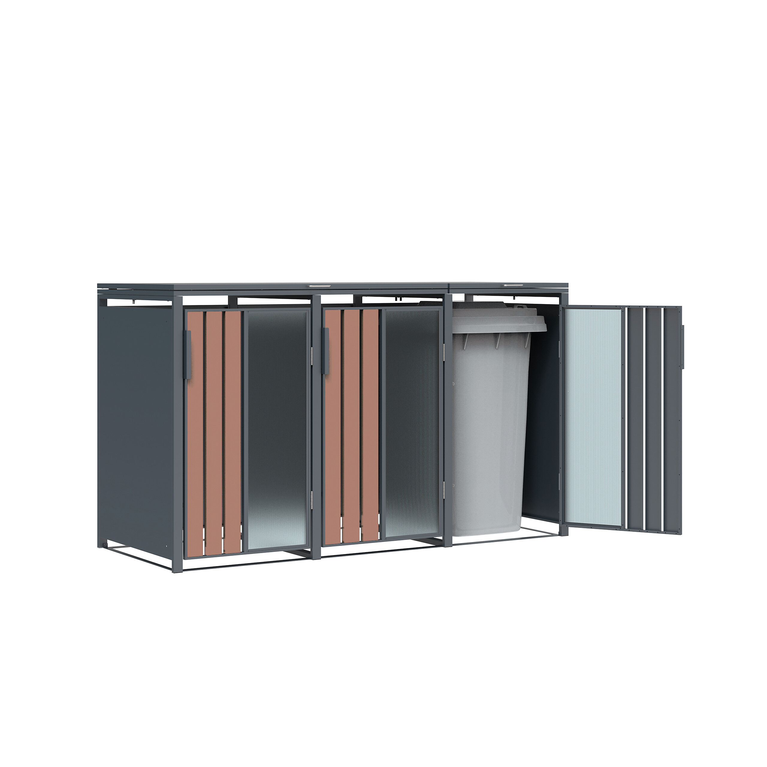 Westmann Mülltonnenbox Status anthrazit B/H/L: ca. 198x116x80 cm