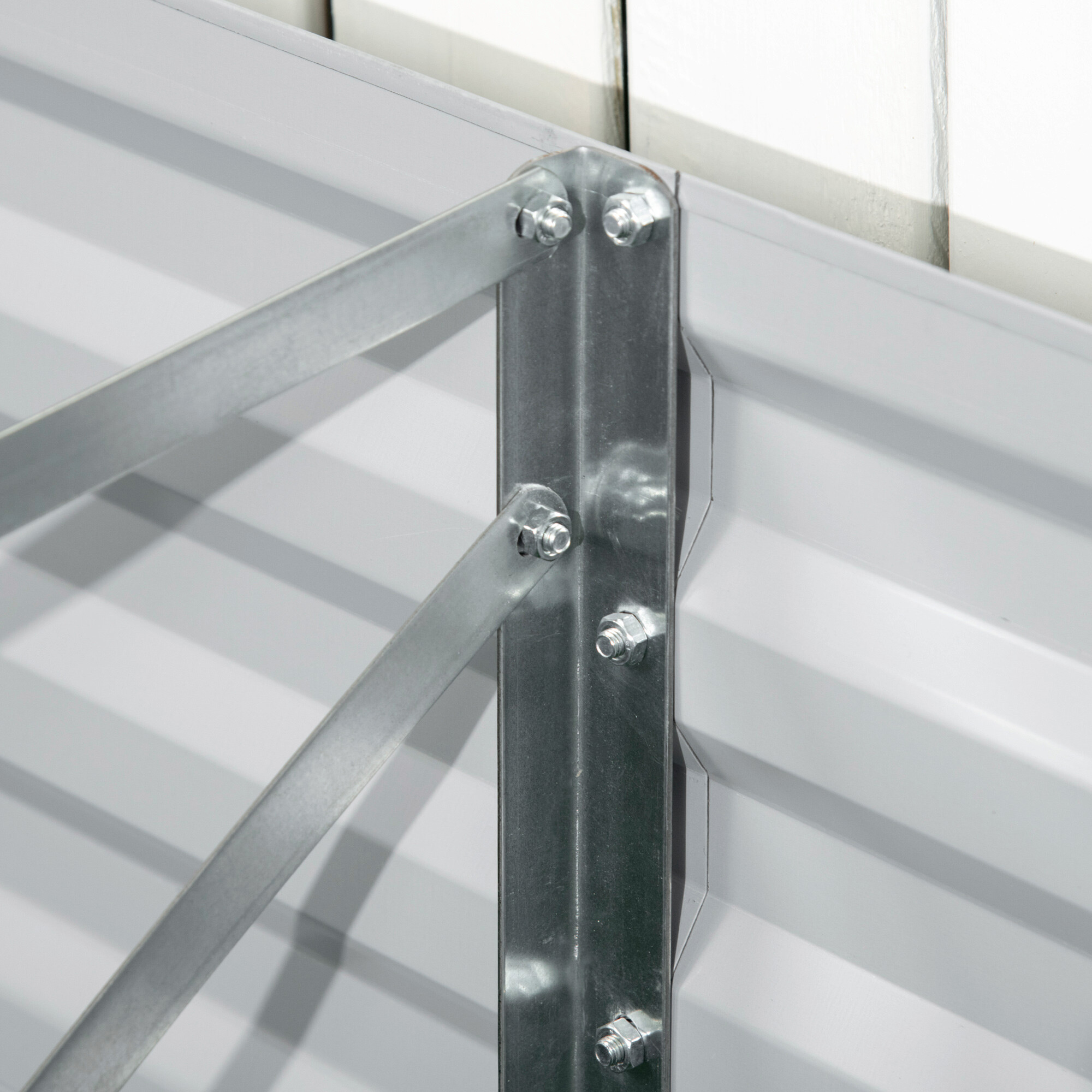 Outsunny Hochbeet hellgrau Stahl B/H/L: ca. 90x59x180 cm