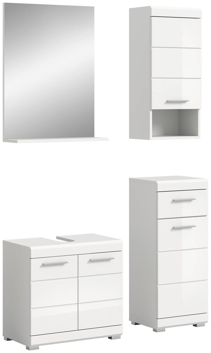 Badezimmer-Set Scout weiß weiß Hochglanz B/H/T: ca. 112x191x34 cm