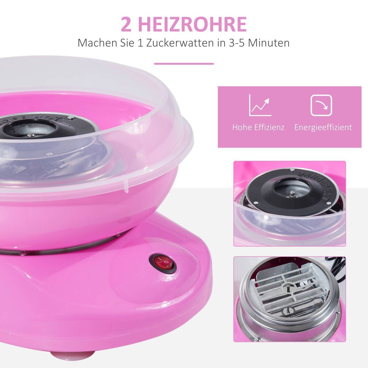 HOMCOM Küchengerät 800-016PK rosa Edelstahl Polypropylen B/H/L: ca. 26x27x18 cm