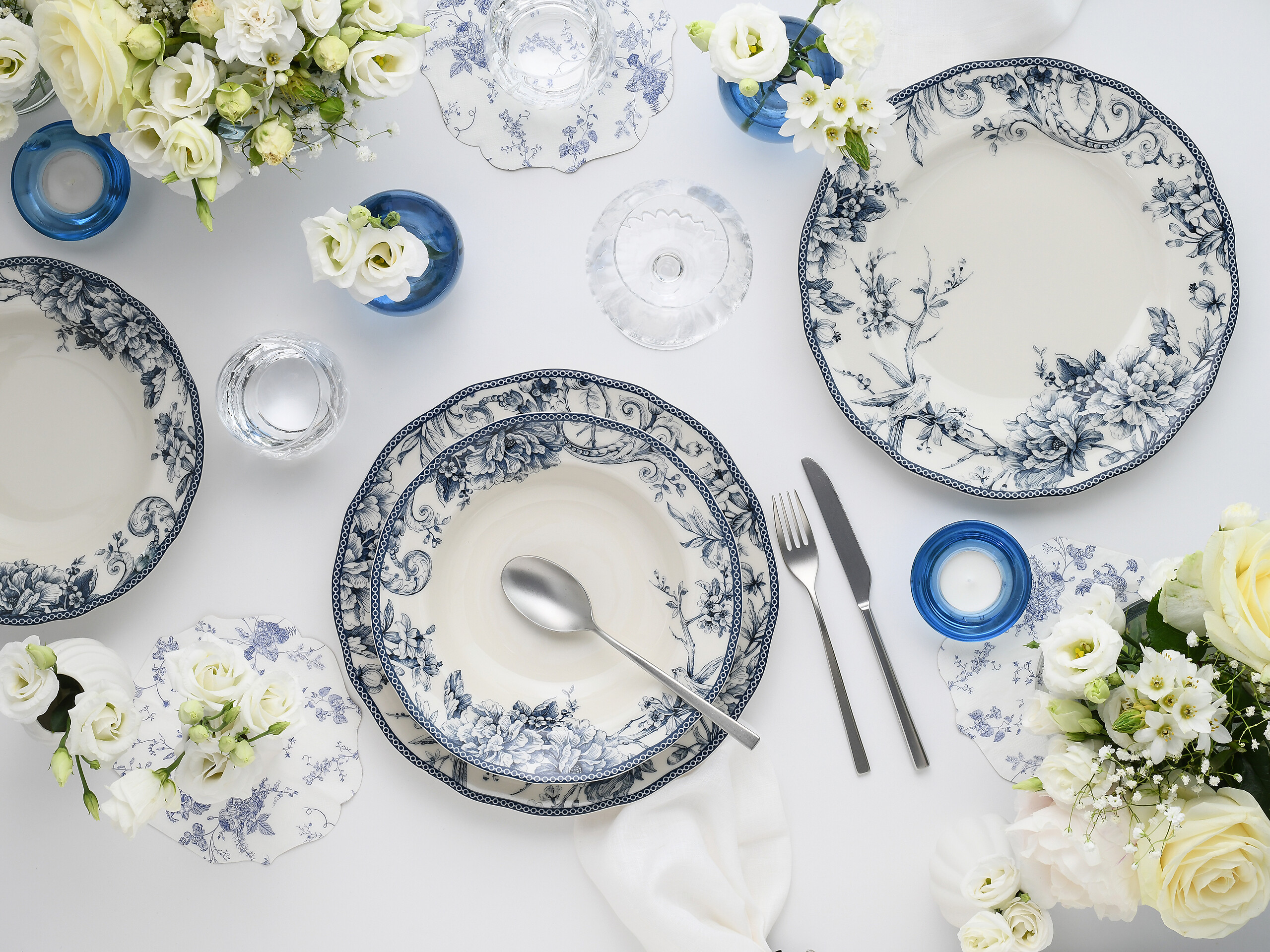 CreaTable Tafelservice Adelaide Blau blau Porzellan 8 tlg.