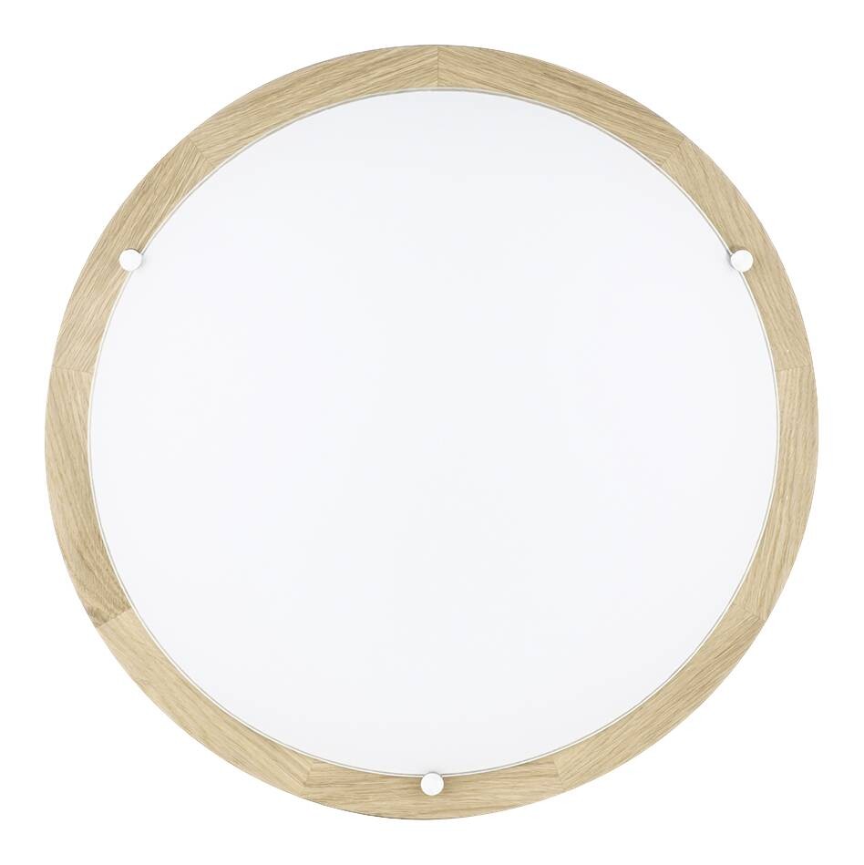 SPOT Light Deckenleuchte Frida Eiche weiß Chrom Echtholz Glas Metall H/D: ca. 10x45 cm