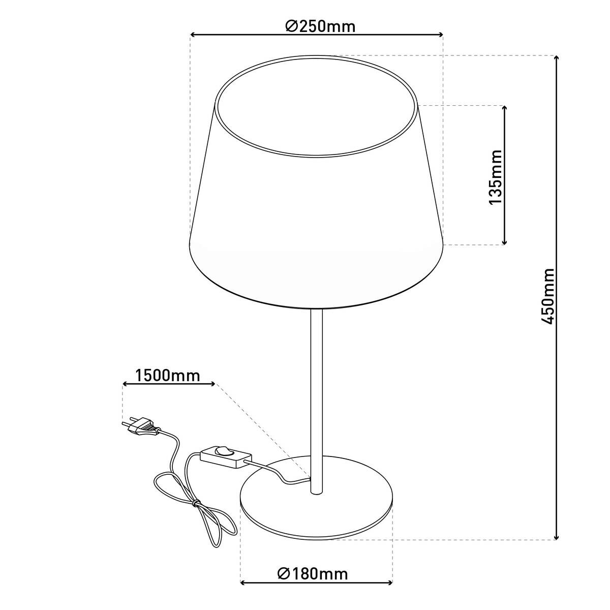 Näve Leuchten Tischleuchte 3189111 beige Kunststoff Metall Textil B/H/T: ca. 25x45x25 cm E27 1 Brennstellen