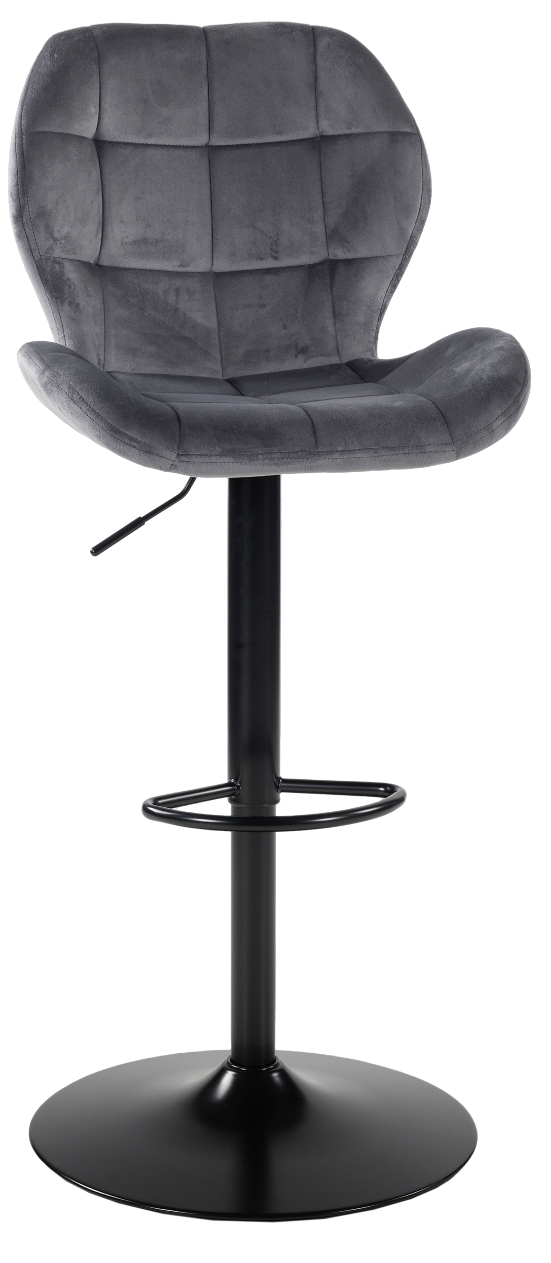 Barhocker Raja Barhocker 17672 dunkelgrau schwarz Velourstoff Metall B/H/T: ca. 53x124x41 cm