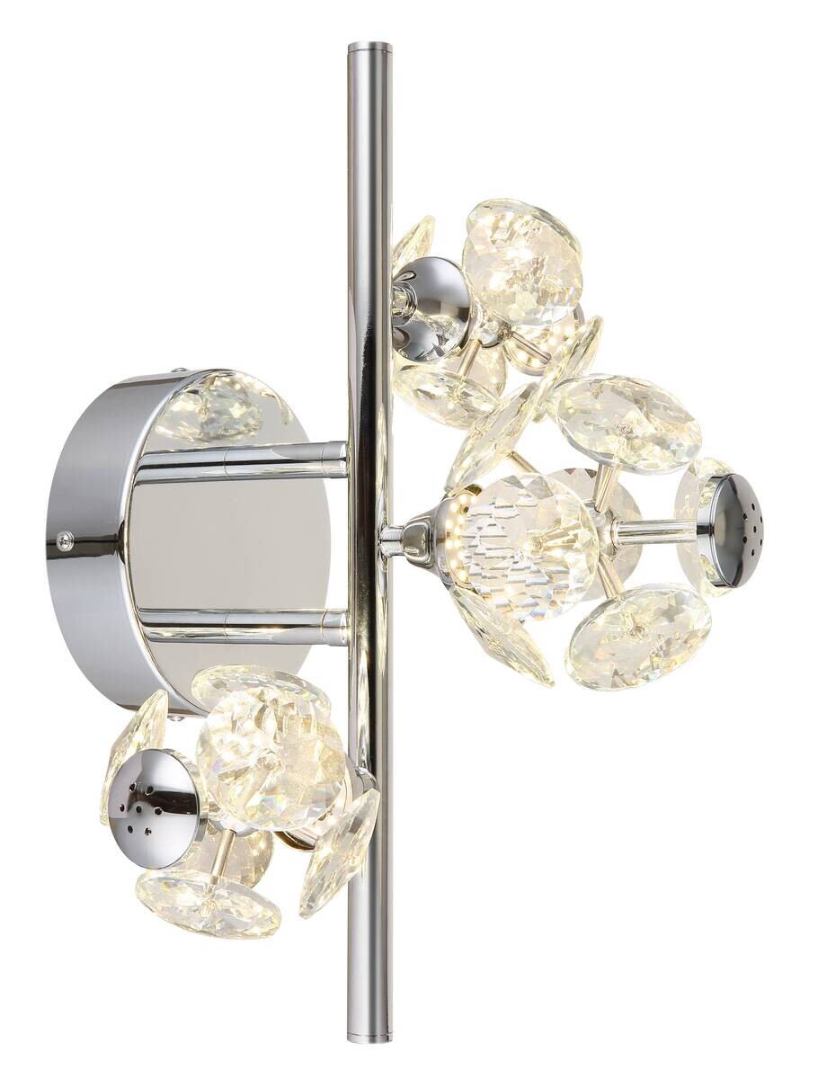 GLOBO Wandleuchte klar Chrom Metall Glas B/H: ca. 41x27 cm 1 Brennstellen