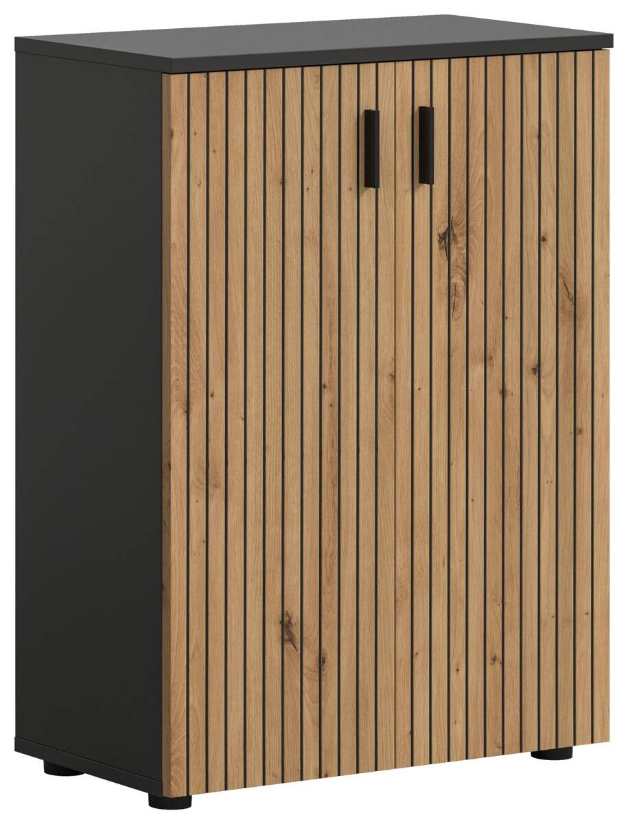 Badhochschrank Mone Basalt Nachbildung Artisan Oak Nachbildung B/H/T: ca. 60x81x30 cm