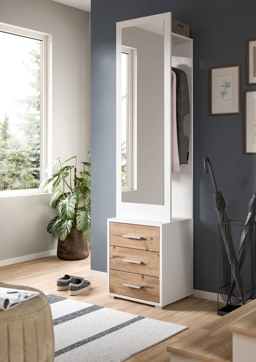 Garderobe POLO weiß Nox Oak Nachbildung B/H/T: ca. 45x190x38 cm