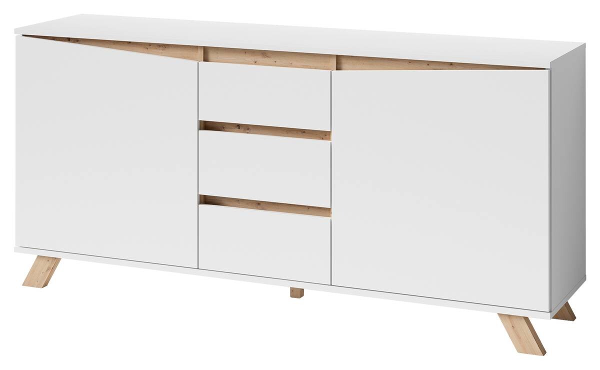 Sideboard VALENTIN weiß Eiche Nachbildung B/H/T: ca. 160x80x38 cm