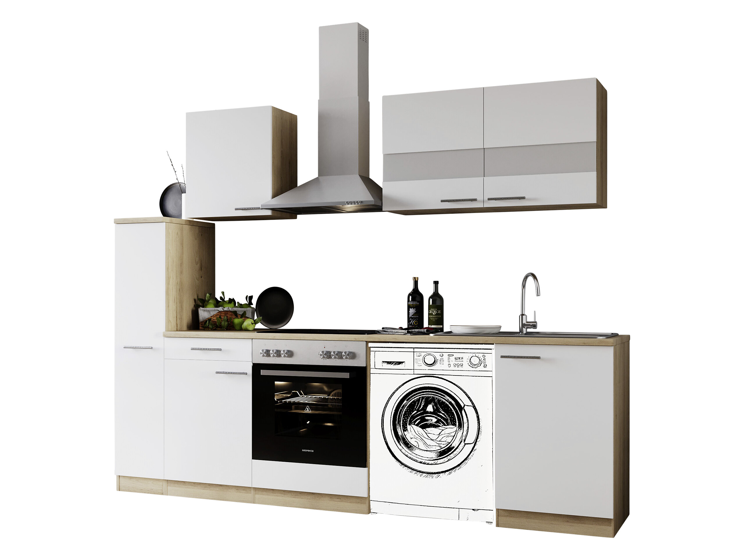 Respekta Küchenblock Merle weiß B/H/T: ca. 250x200x60 cm