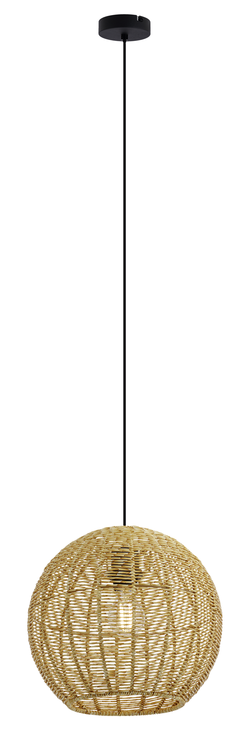 Pendelleuchte Michaela schwarz Metall Kunststoff H/D: ca. 120x31 cm E27 1 Brennstellen