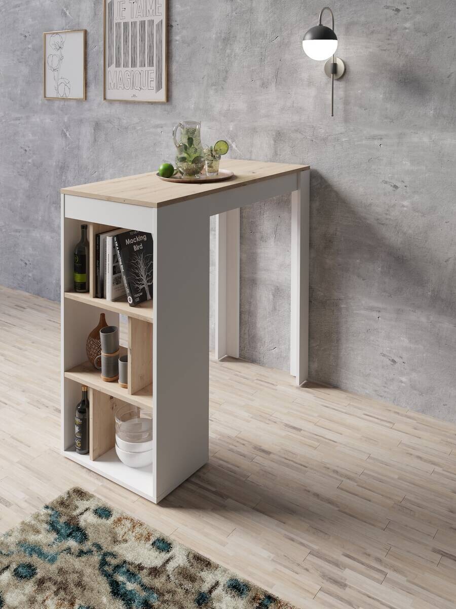 Bartisch MOBY Eiche Artisan Nachbildung weiß B/H/T: ca. 110x104x50 cm