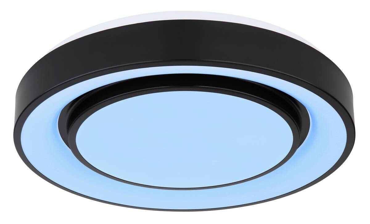 GLOBO Deckenleuchte Sully schwarz Opal Metall Kunststoff H/D: ca. 7,5x38 cm