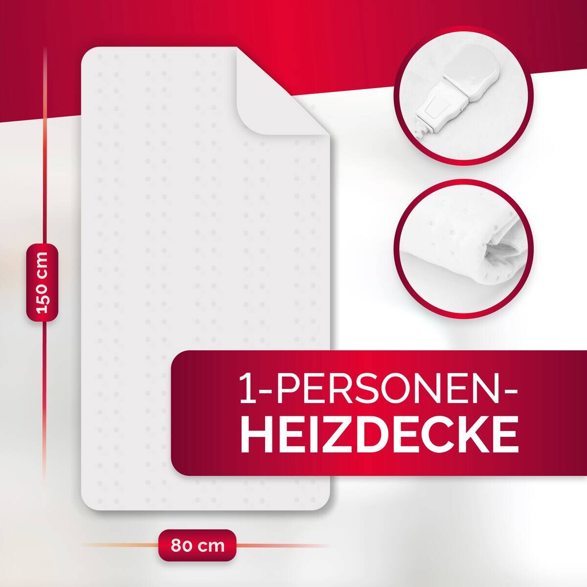 alpina Heizdecke weiß Polyester B/L: ca. 80x150 cm ca. 60 W