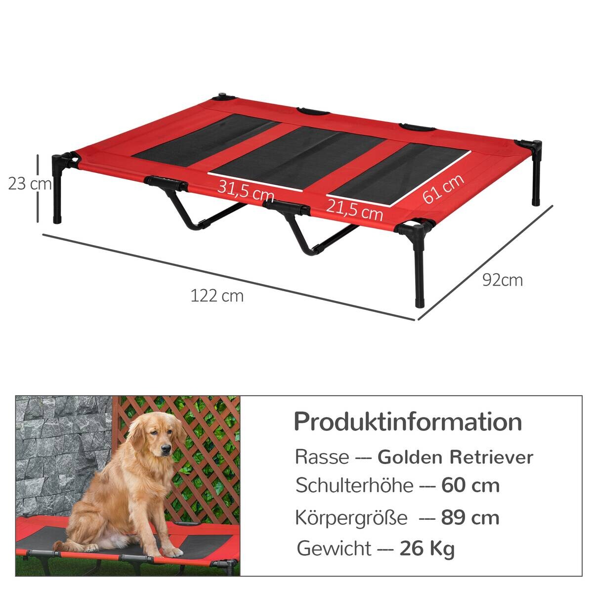 PawHut Hunde-Zubehör schwarz Polypropylen B/H/L: ca. 92x122x23 cm