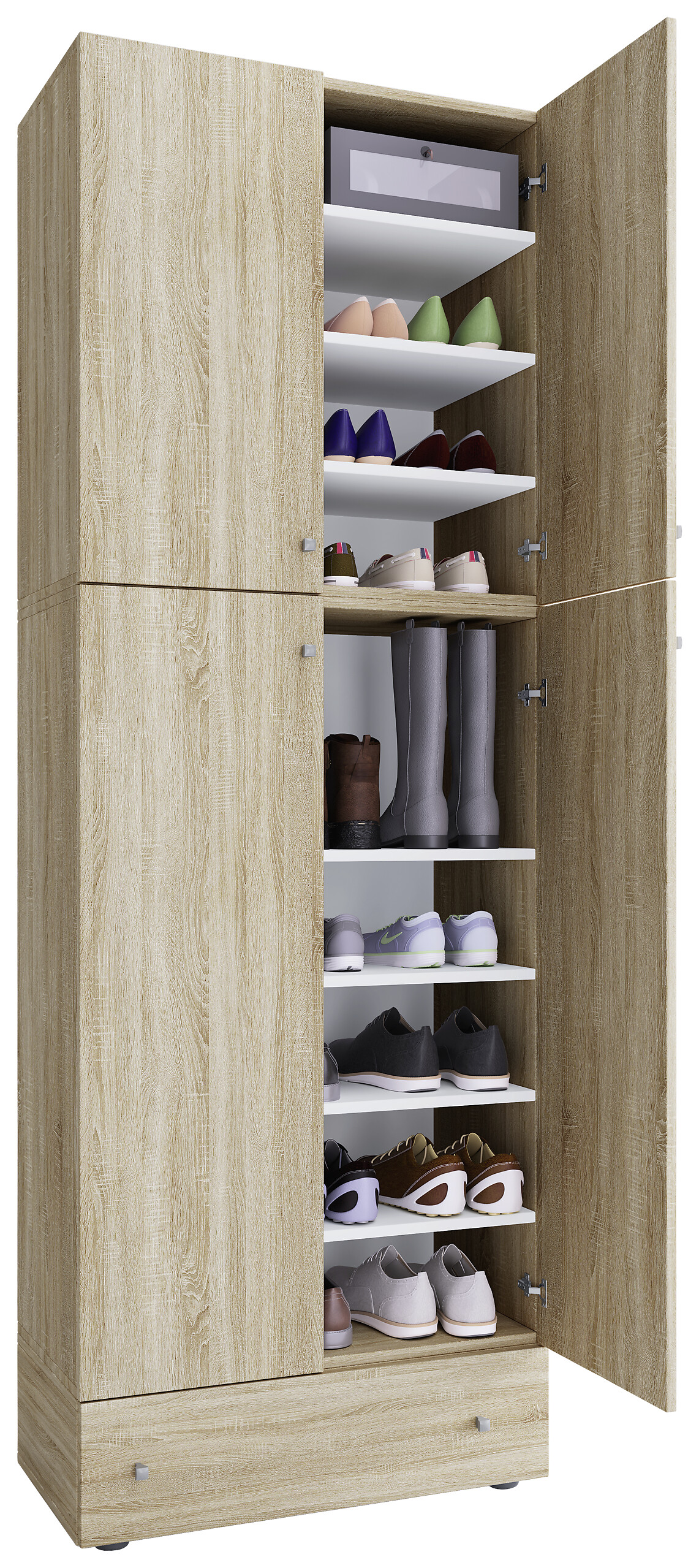 Schuhschrank Lona weiß B/H/T: ca. 70x200x39 cm