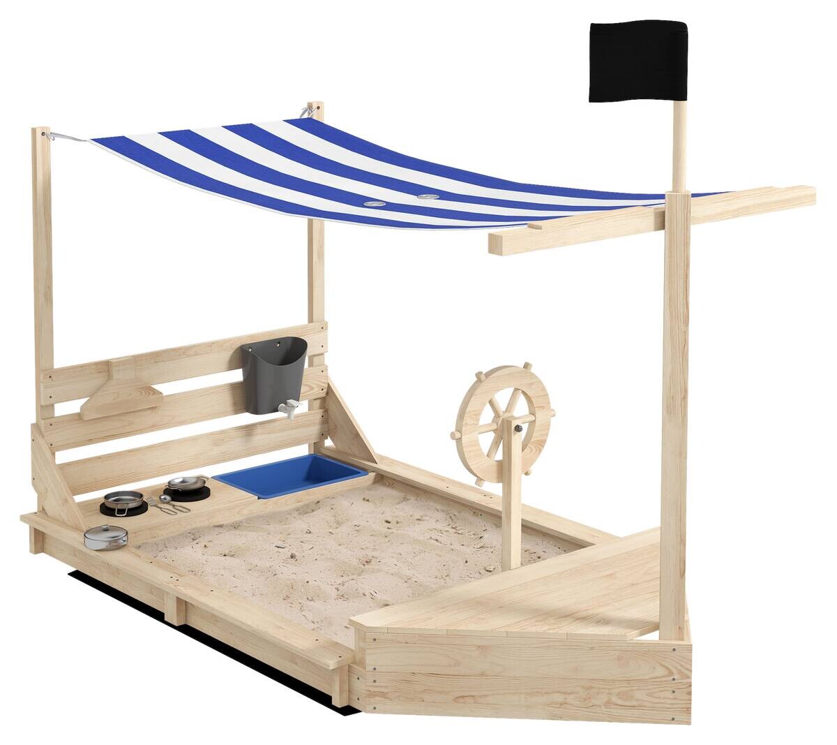 Outsunny Sandkasten natur B/H/L: ca. 103x180x144,5 cm