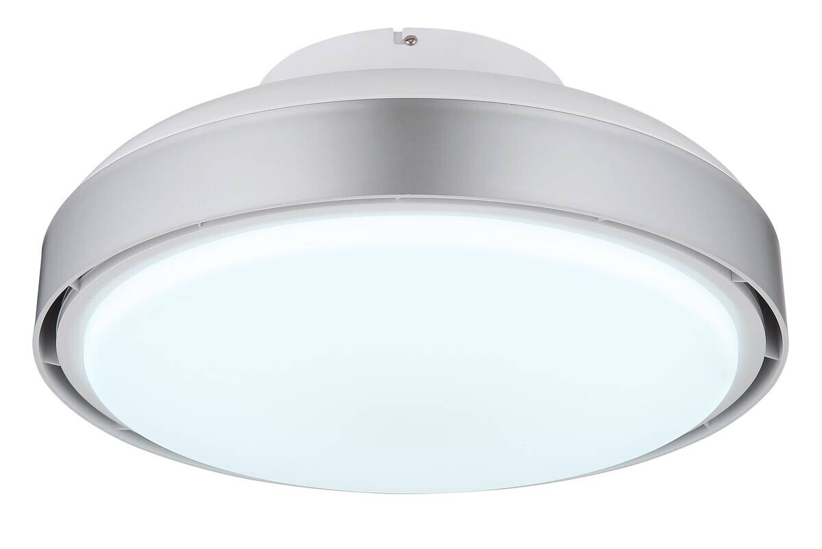 GLOBO LED-Deckenventilator Opal silber weiß Acryl Kunststoff H/D: ca. 20x45 cm 1 Brennstellen