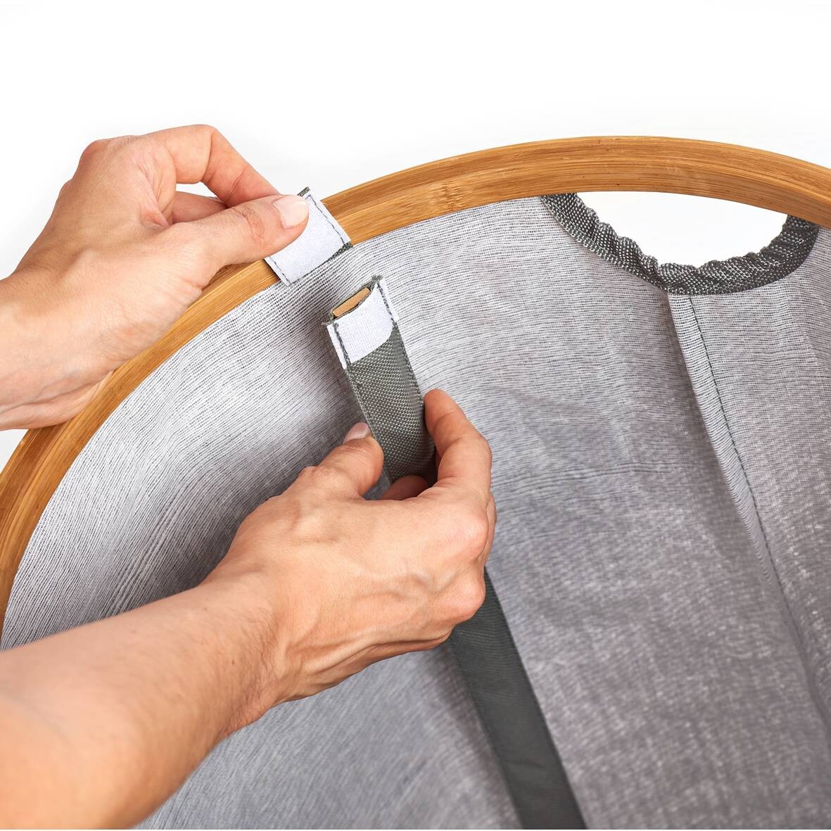 Zeller Wäschesammler 2-fach grau Polyester B/H/L: ca. 33,5x50,5x53,5 cm