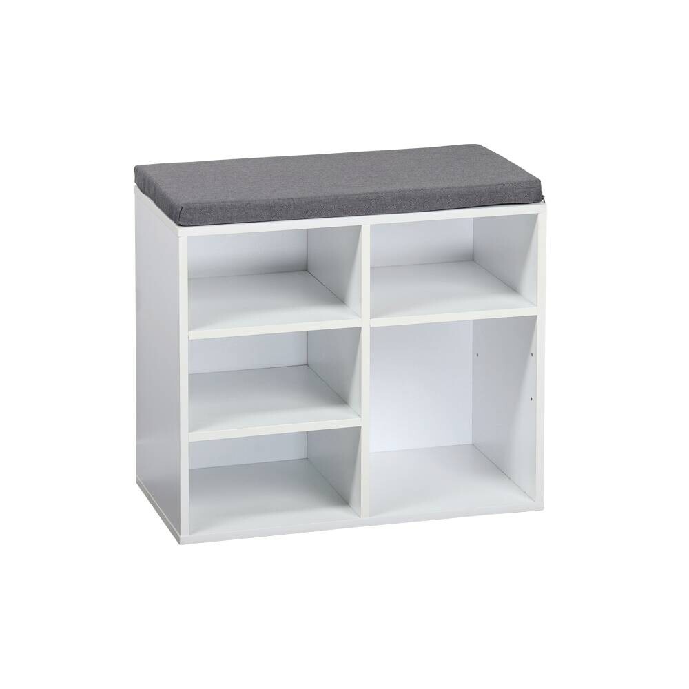 Kesper Schuhschrank mit Sitzkissen weiß Spanplatte B/H/L: ca. 29,5x48x515 cm