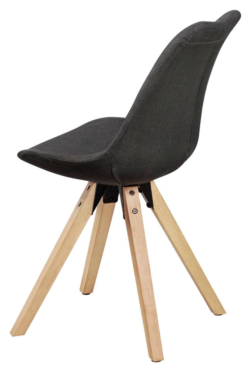 Stuhl 2er-Set grau natur Stoff Echtholz B/H/T: ca. 49x87x52 cm