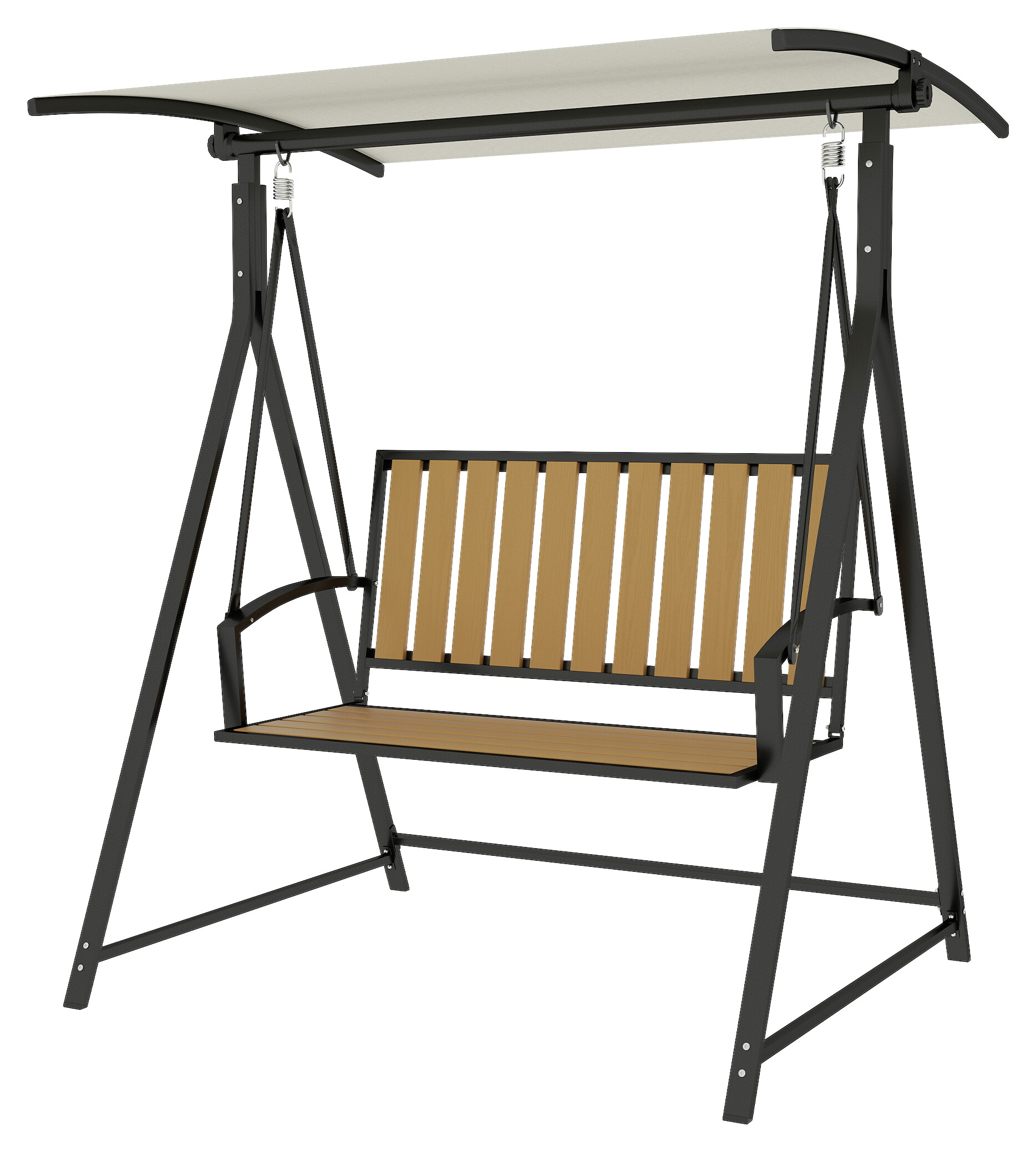 Outsunny Hollywoodschaukel schwarz Metall B/H/L: ca. 112x162x142 cm