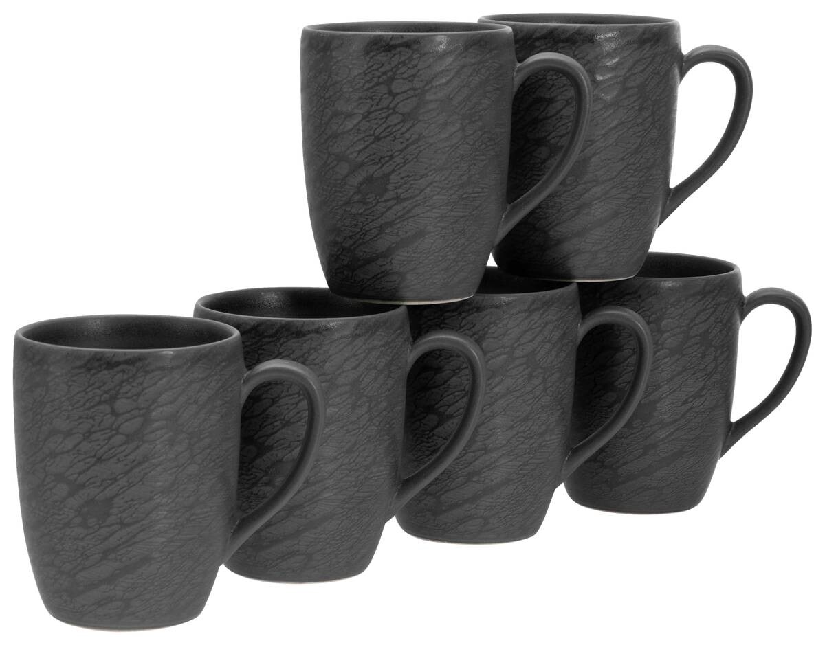 CreaTable Kaffeebecherset Rondo Schiefer schwarz Steinzeug