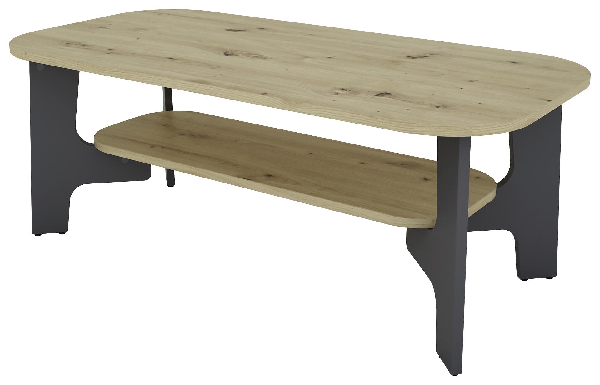 byLIVING Couchtisch JONNY Eiche anthrazit Holzwerkstoff Holzwerkstoff B/H/T: ca. 110x42,5x55 cm