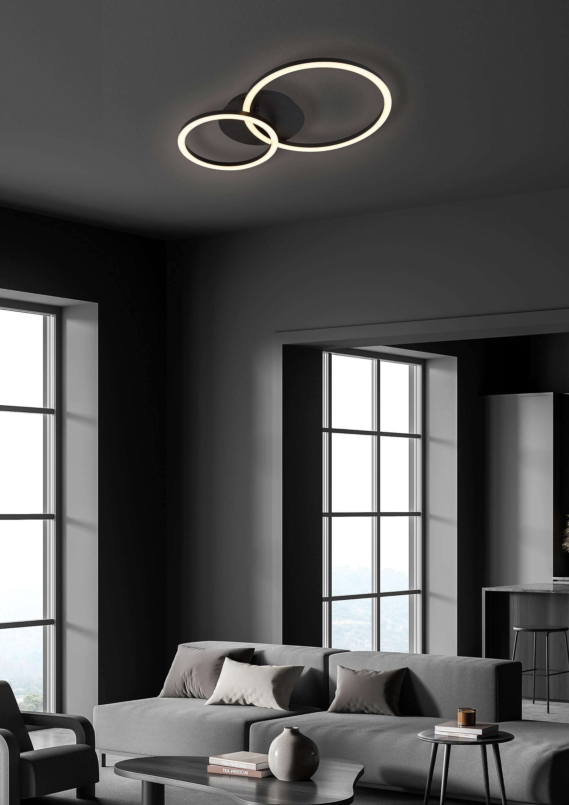 POCOline LED-Deckenleuchte Nio schwarz B/H/L: ca. 40x11,5x58 cm