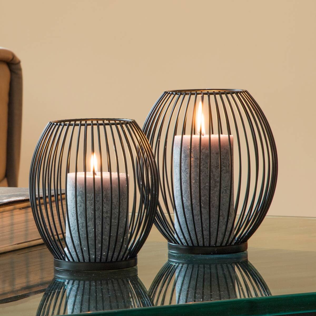 HI Kerzenhalter schwarz Metall