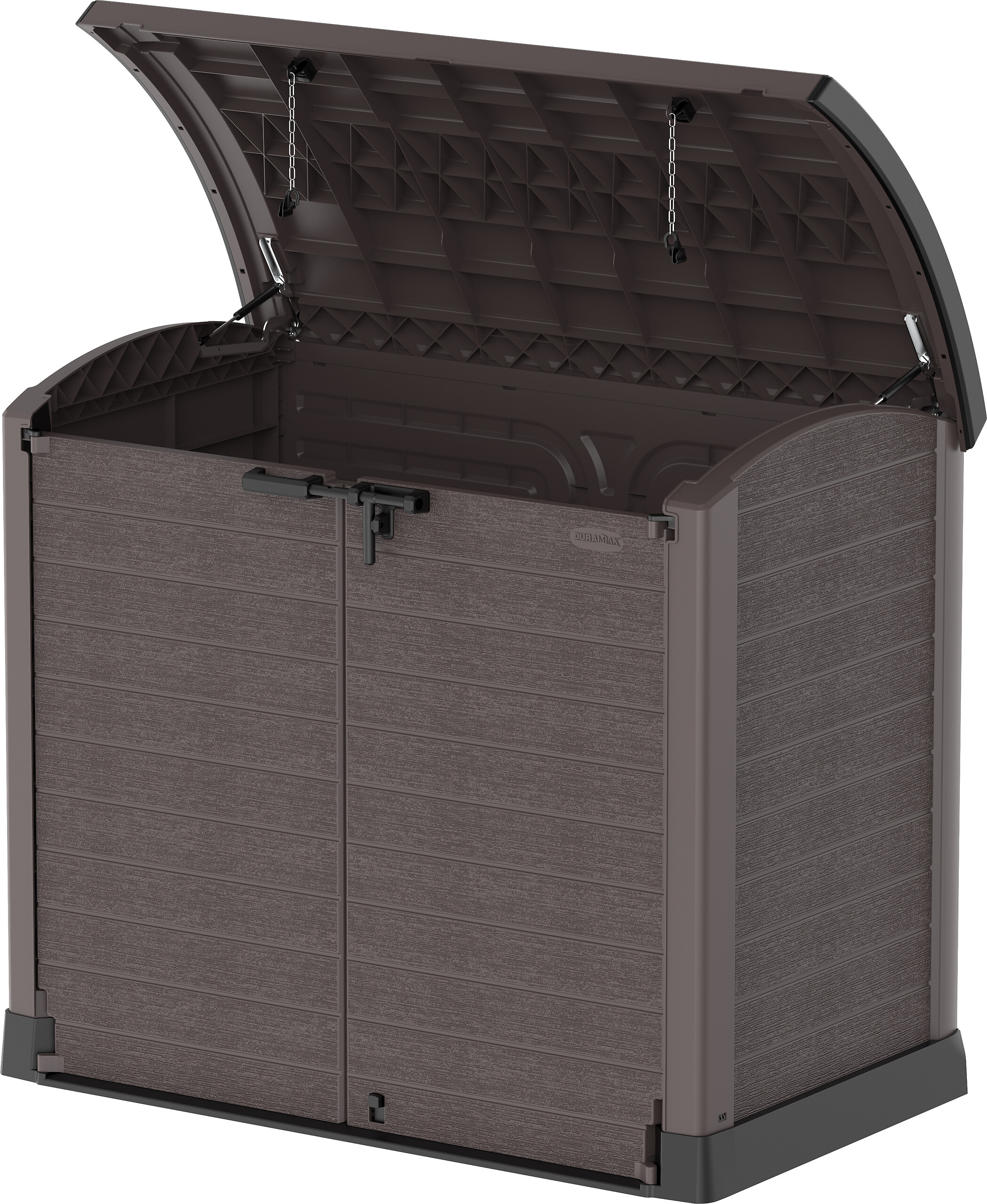 VCM Mülltonnenbox 2er StoreAway braun Kunststoff B/H/L: ca. 145x125x83 cm