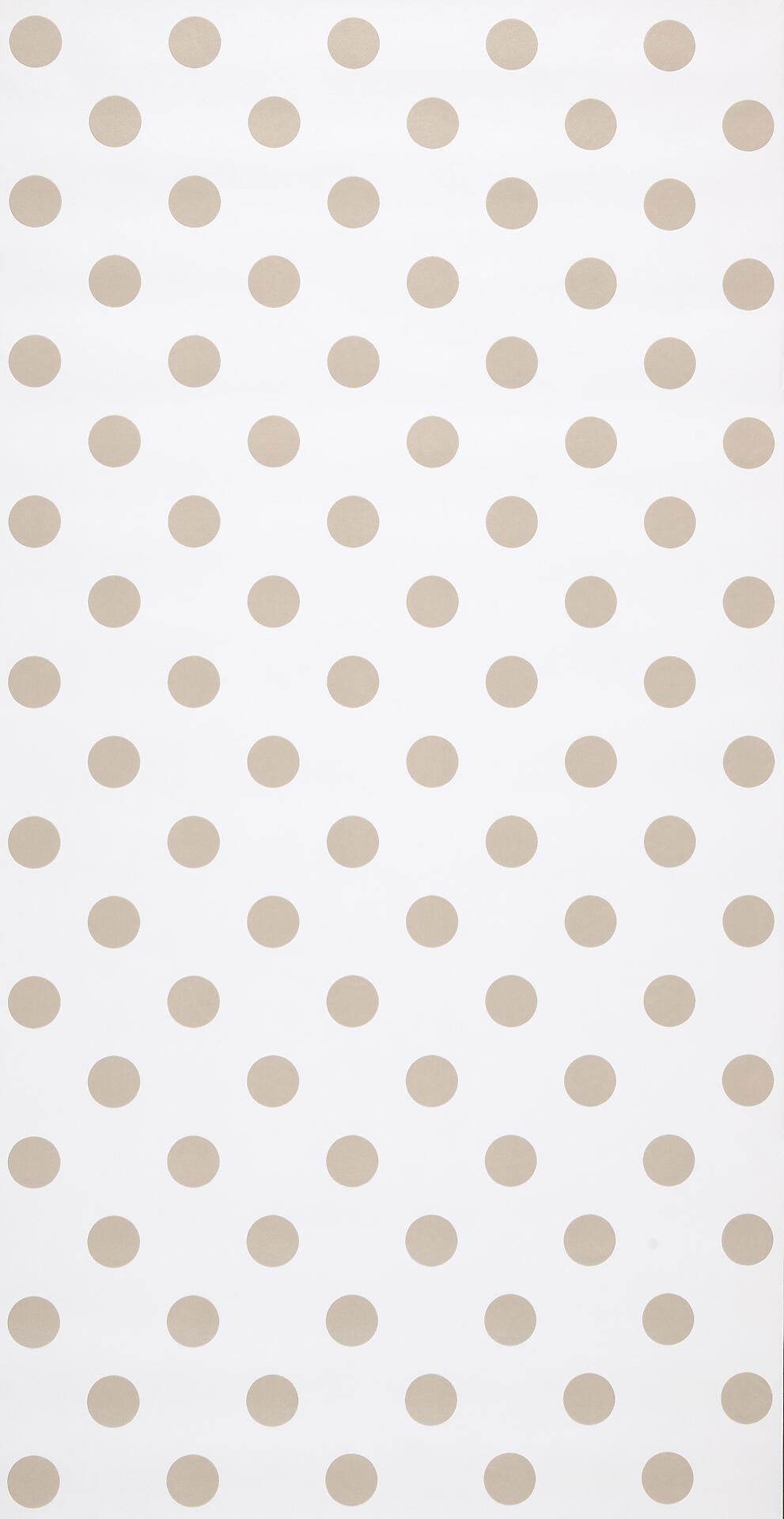 Vliestapete Punkte weiß beige B/L: ca. 53x1005 cm